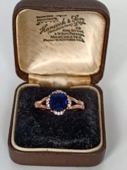 Vintage 1990-s 14 Ct Rolled Gold Sapphire Ring Size UK N US 6 3/4 – Hallmarked!