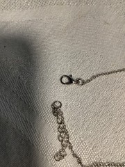Silver Tone Crescent Filigree Moon Necklace 18”