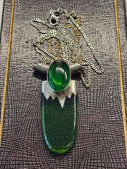 Vintage artisan necklace pendant 925 Sterling silver Art Deco Style