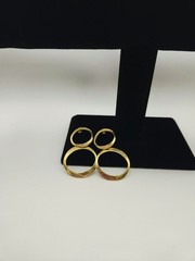 Claudia Lobão Vintage Double Oval Hammered Dangle Earrings 18k