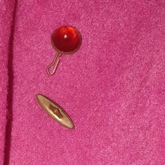 Unisex Gold Tone Tie Tack Red Round Ball Top Stick Pin Clutch Back