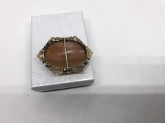 Beautifully Carved Antique Shell Cameo 10K Pressed Gold