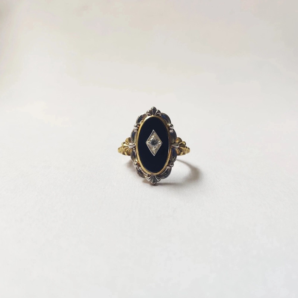 Art Deco Style 925 Silver Victorian handmade Black onyx Anniversary Wedding Ring