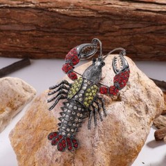 Lobster Brooches Vintage Style Pins Male Suit Coat Corsage Accessories Jewelry