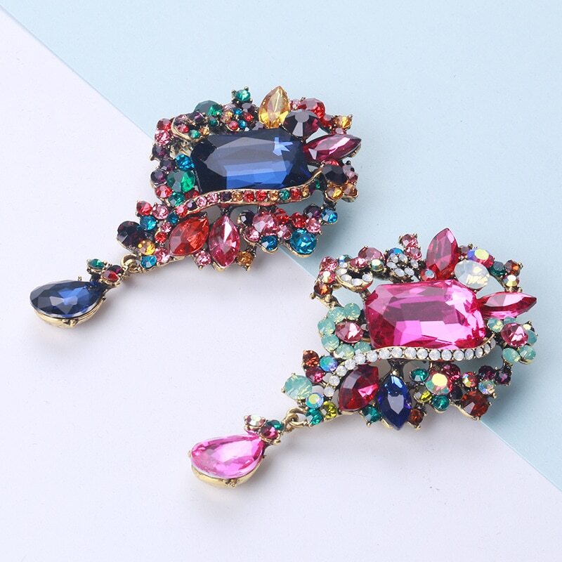 Rhinestone Vintage Brooch Pin Clothing Large Crystal Corsage Dress Accessories
