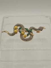 Rhinestone Snake Brooch Unbranded
