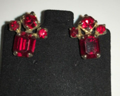 Vintage Gold Tone Rhinestone Clip Screw Back Earrings Lot of 4 Pair