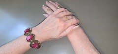 Vintage SELRO SELINI Baroque Necklace, Bracelet & Earring Set, Pink Moon Glow