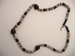 Vintage Pauline Rader Signed Black White and Gray Modernist Necklace USA Seller