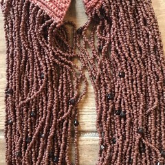 Vintage Tribal￼ Brown Naga Bead Necklace, India Quarter Coin Closure
