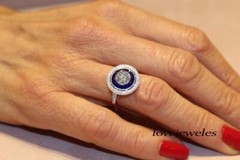 Vintage Art Deco 1.71CT Round Cut Lab-Created Diamond Ring 14K White Gold Finish