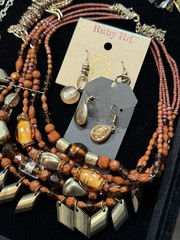 Vintage Now Curated Boho Jewelry Lot Handmade Statement Necklace 10pc