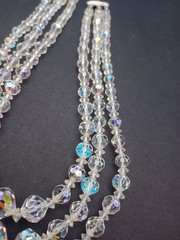 Vintage 3 Strand Australian Crystal Necklace 8″ Pre-owned