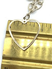 Vintage Charm Bracelet Love Luck Heart Horeshoe Faux Pearl Gold Tone Dangle B10