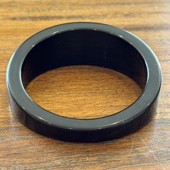 Vintage Asymmetrical Bangle Black Resin Modernist