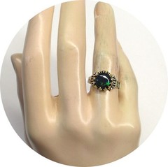 Gorgeous BLACK OPAL – Natural Multi Color – 14k c1940s Vintage Yellow Gold Mtg