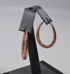 Vintage Gold Tone Pierced Loop English Lock Earrings 1.5″ Copper Color