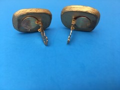 Vintage MCM JEFF LIEB Gold Earrings MID-CENTURY BRUTALIST DESIGN 72 Stones USA