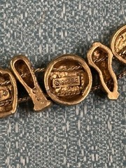 Vintage 1990’s TOFA Baseball Theme Bracelet Charms Gold Tone Made In Korea