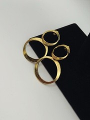 Claudia Lobão Vintage Double Oval Hammered Dangle Earrings 18k