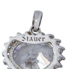 Vintage Cubic Zirconia Heart Pendant | Sterling Silver 925 | Gift For Her