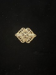 Vintage Filigree 22K Gold Plated Brass Stamping for Jewelry/Craft/Decoration NOS