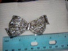 Stunning Vintage unsigned Art Deco Rhinestone Bow Brooch, excellent condition