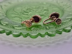 Vintage 1/20th 12K Gold Filled Earrings Screw Clasp Bezel Set Garnets Elegant!