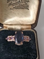 Vintage 1990-s 14 Ct Rolled Gold Amethyst Ring UK S 1/2, US 9 1/4- Hallmarked!