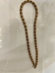 Vintage Gold Tone Rope Chain Statement Necklace Retro Barrel Closure