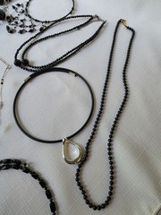 Vintage Set Of 11 Gothic Black Necklaces Excellent Condition