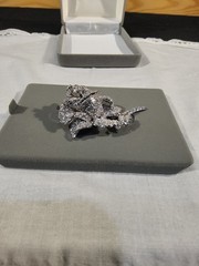 Nolan Miller QVC “Ava” Rose Pavé Crystal Rhinestones Brooch Silver Tone Rhodium