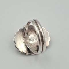 Vintage 925 Sterling Silver Oval Cabochon Rutilated Quartz Cocktail Ring sz 6.5