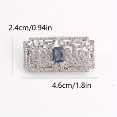 Vintage Court-style Cut-out Rectangular Simple Creative Brooch Men Jewelry Gift