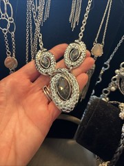 Jewelry Lot Estate Finds 22pc Metal Silver Tone Stones Necklace Bracelet Ring