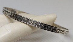 Vintage Sterling BANGLE Bracelet Signed DANECRAFT geometric design