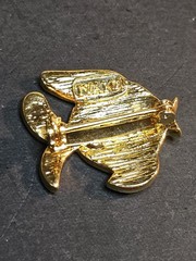 Vintage Ivana Trump Enamel Fish Brooch 1980’s Cloisonne’ Look Teal Purple