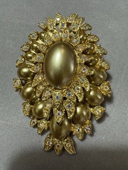 Vintage Oversized Pendant/Brooch With Faux Pearls And Rhinestones