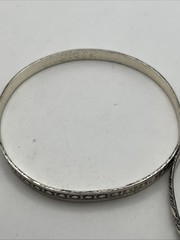 3 Vintage DANECRAFT Sterling Silver Bangle Bracelets -2.5″ Diam 34.1 Grams