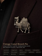 Vintage Camel Lapel Pin for Men | Antique Silver Camel Brooch | Suit Jacket Pin