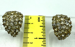 Vintage Rhinestone Clip-on Earrings Silver Tone Earrings for any Occasion Lot92
