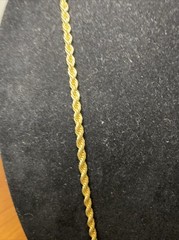 Vintage Big Gold Tone Crystal Rhinestone Ball Slide Rope Chain Necklace 28”