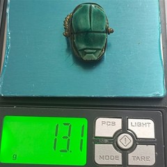 Ancient-Style Egypt Turquoise Scarab Ring Vintage Brass Setting Handmade Jewelry