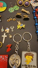 Lot #39 of random estate sale jewelry, earrings, necklace, pins, pendants, other