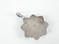 Vintage Sterling Silver 925 Large Carved Sun Moon Face Pendant