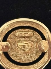 Vintage Christian Dior Gold Plated Halo Pierced Earrings w/ COA