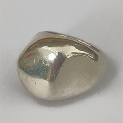 Chunky Sculptural Sterling Silver Ring Modernist Asymmetrical Puffy Bold 925 VTG