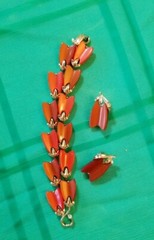 VTG. Lisner Red Thermoset Bracelet And Clip on Earrings Set