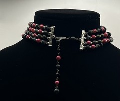 Vtg Signed Japan Beaded Necklace/clip on earring Set