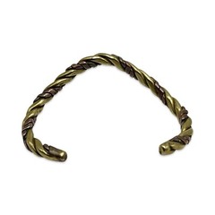 Vintage/Retro 1970s Twisted Copper & Brass Chevron Shaped Unisex Cuff Bracelet